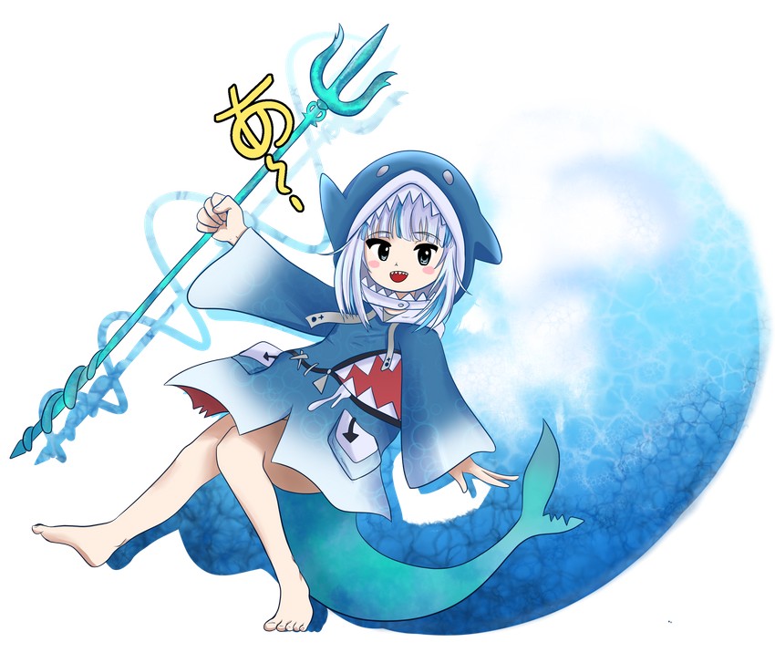 gawr gura (touhou and 2 more) drawn by dr._addamelech