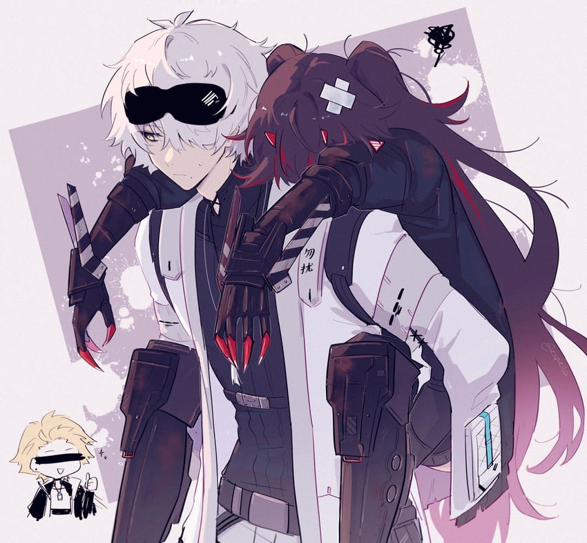 lucia, lucia: plume, wanshi, chrome, wanshi: hypnos, and 1 more (punishing: gray raven) drawn by mao_(expuella)