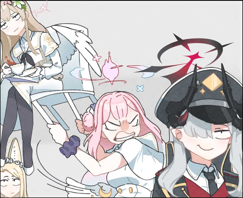 mika, seia, nagisa, and makoto (blue archive) drawn by sam_szero