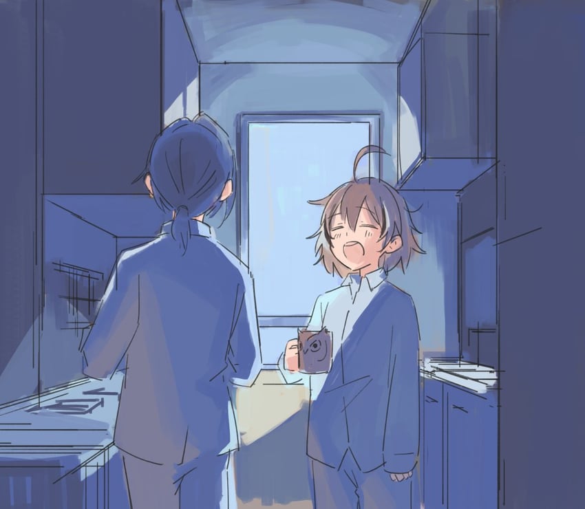 ouro kronii and nanashi mumei (hololive and 1 more) drawn by kisuu_(oddnumberr_)