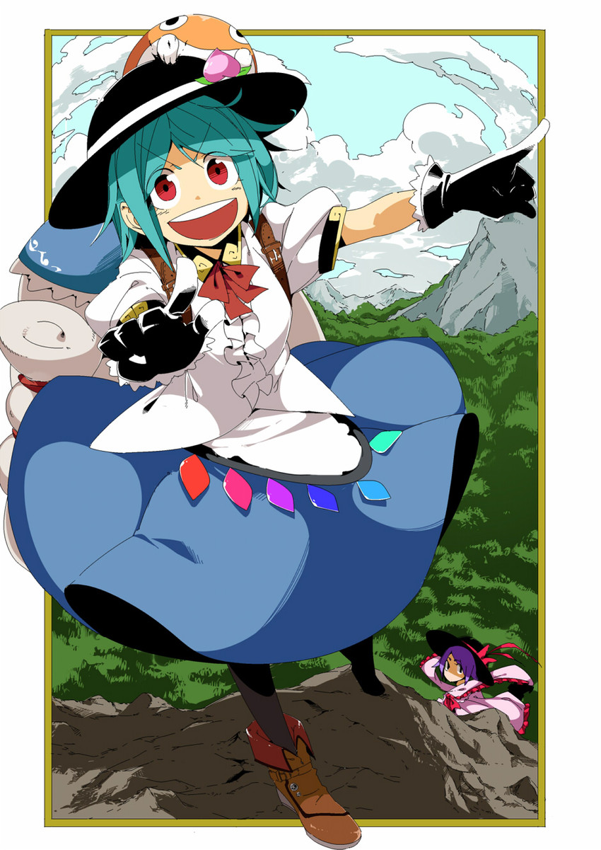 hinanawi tenshi and nagae iku (touhou and 1 more) drawn by peptide