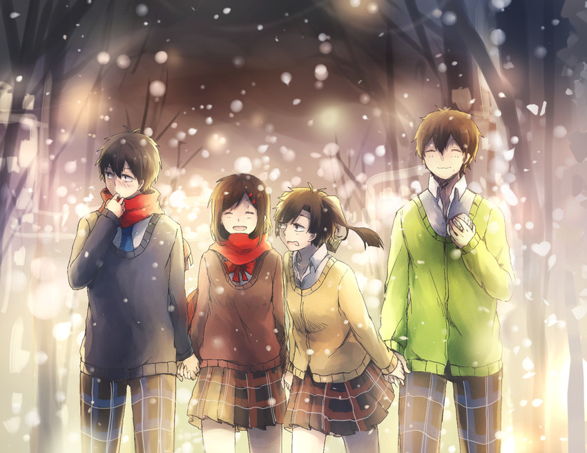 tateyama ayano, kisaragi shintarou, enomoto takane, and kokonose haruka (kagerou project) drawn by domik