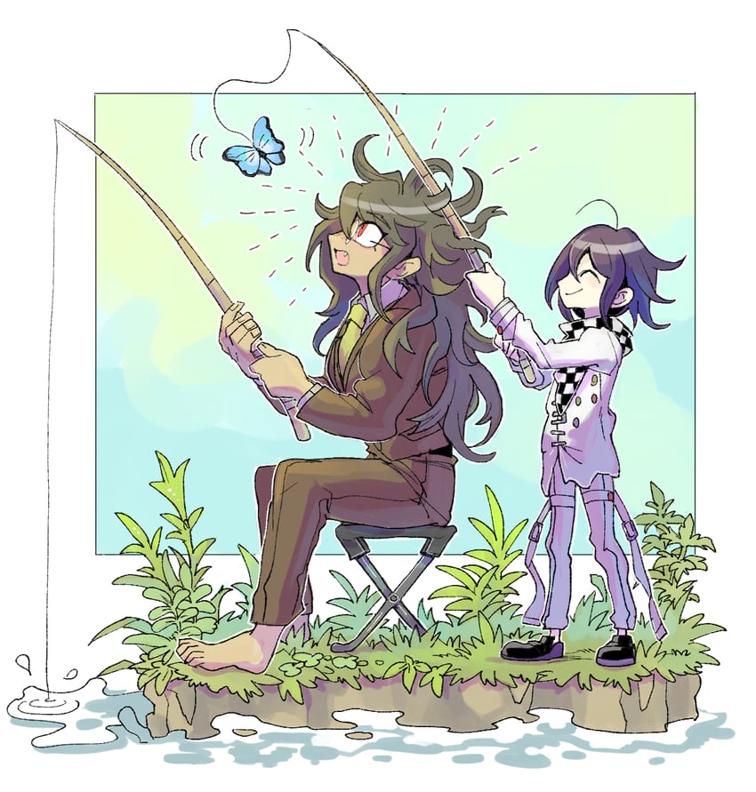 oma kokichi and gokuhara gonta (danganronpa and 1 more) drawn by kumakoro_(tetsupag)