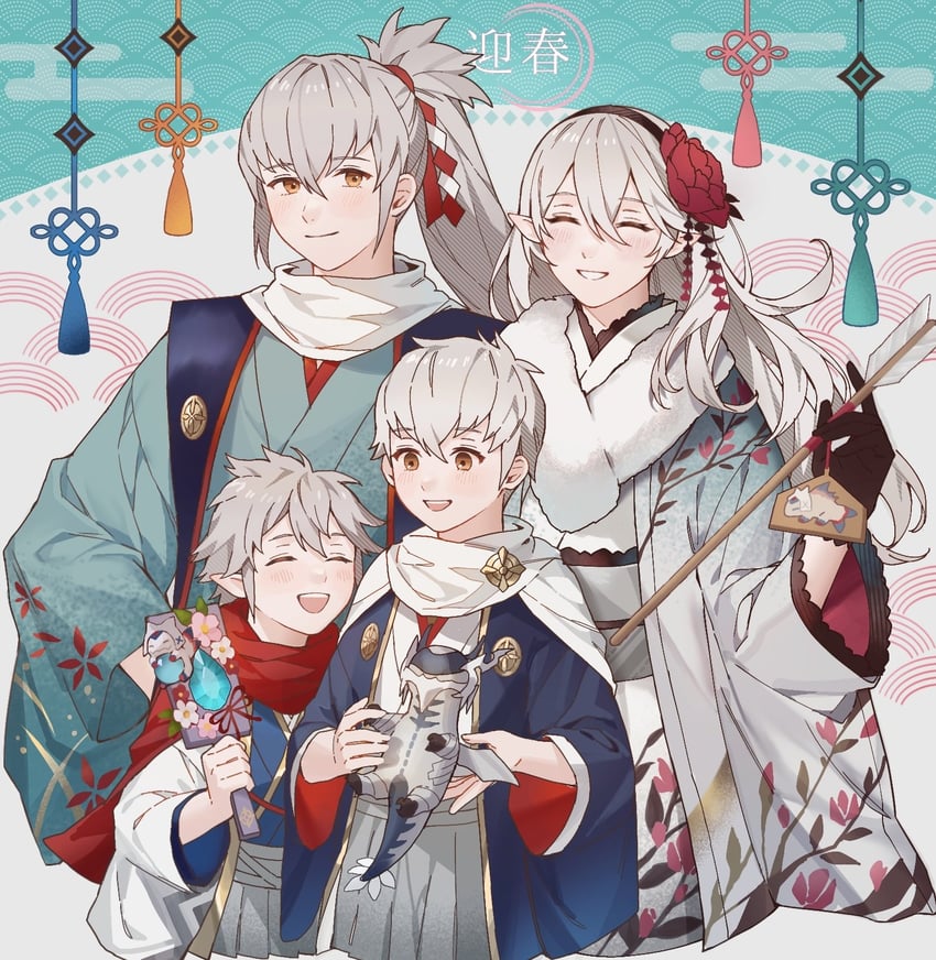 female corrin, takumi, male kana, and kiragi (fire emblem and 1 more) drawn by ai_tkkm