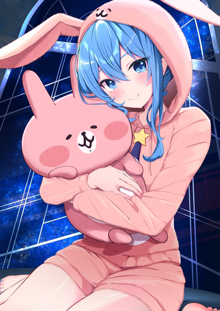 hoshimachi suisei and usagi (hololive and 1 more) drawn by hihi_(oekakihix)