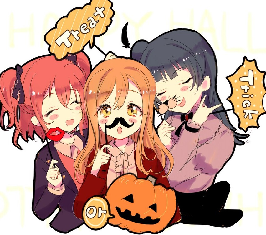 tsushima yoshiko, kunikida hanamaru, and kurosawa ruby (love live! and 1 more) drawn by 299_(horisso)
