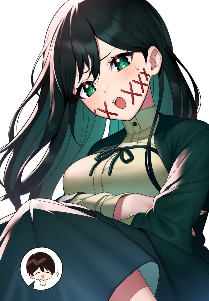 kuchisake-onna, miroku-san, and sano koichi (original and 1 more) drawn by yoshihiro_(yoshihiro12190)