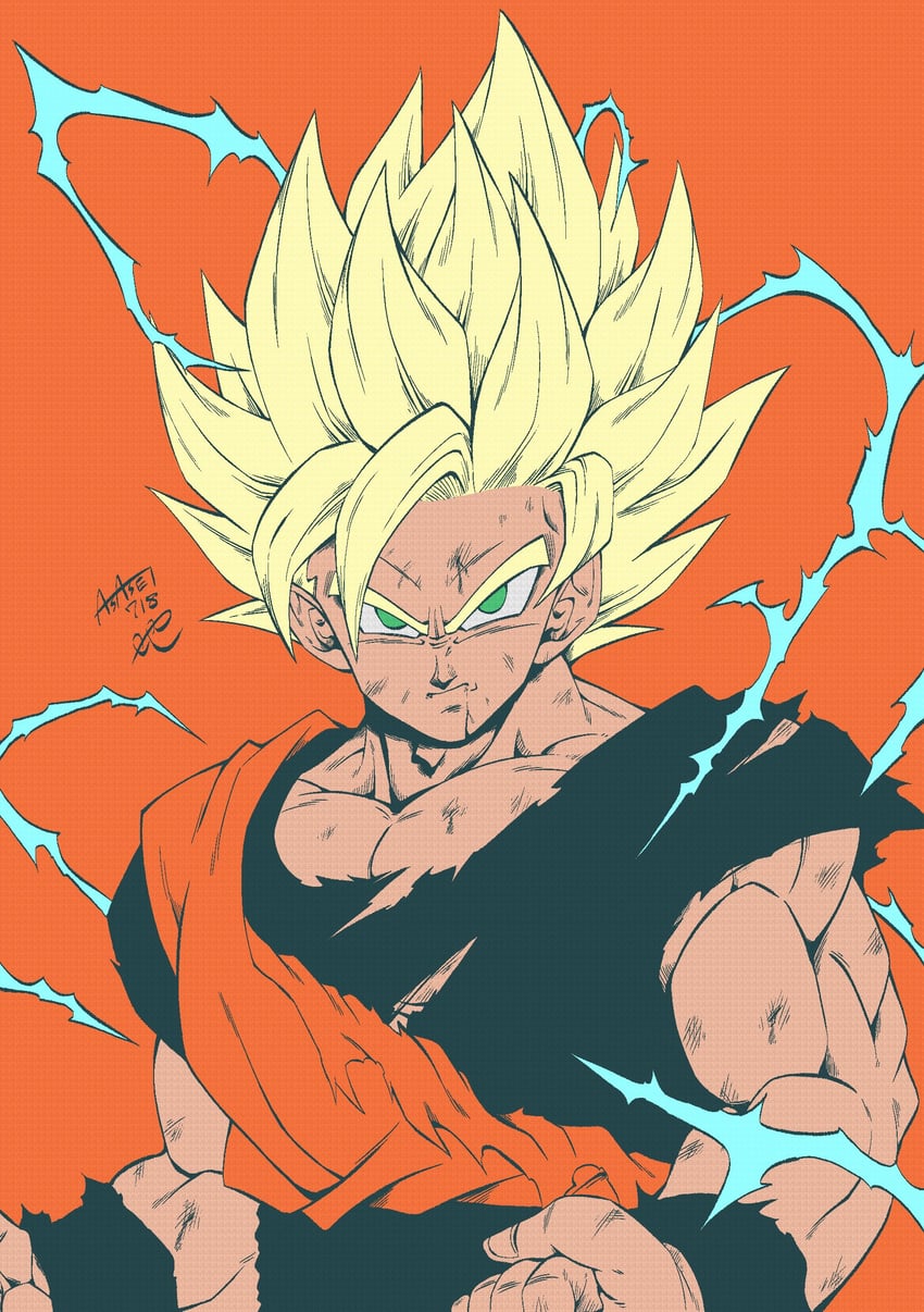 son goku (dragon ball and 1 more) drawn by seya_(asasei_718)
