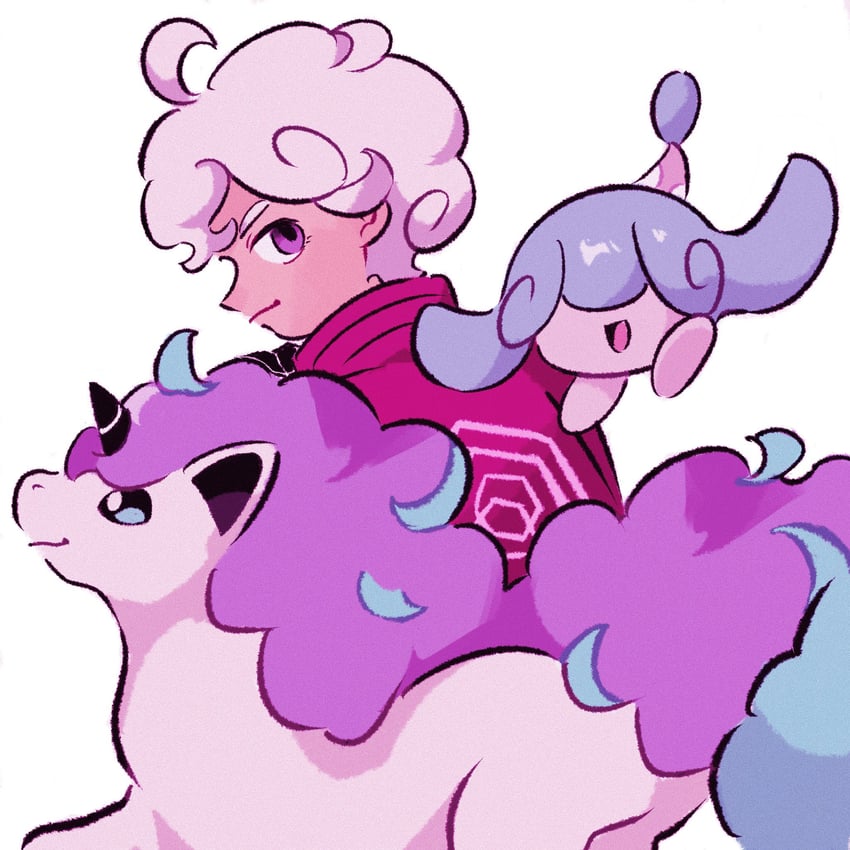 bede, hatenna, and galarian ponyta (pokemon and 1 more) drawn by panmimi