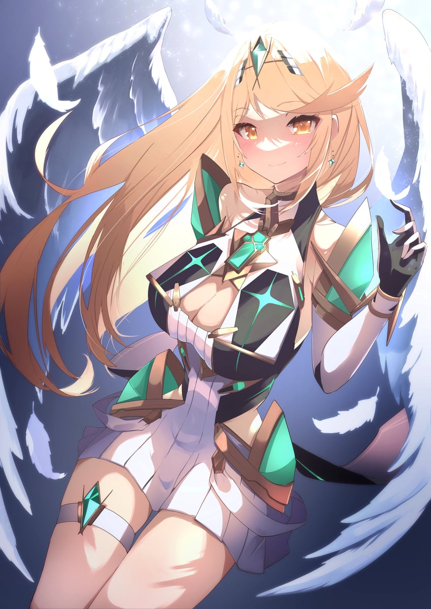 mythra (xenoblade chronicles and 1 more) drawn by risumi_(taka-fallcherryblossom)