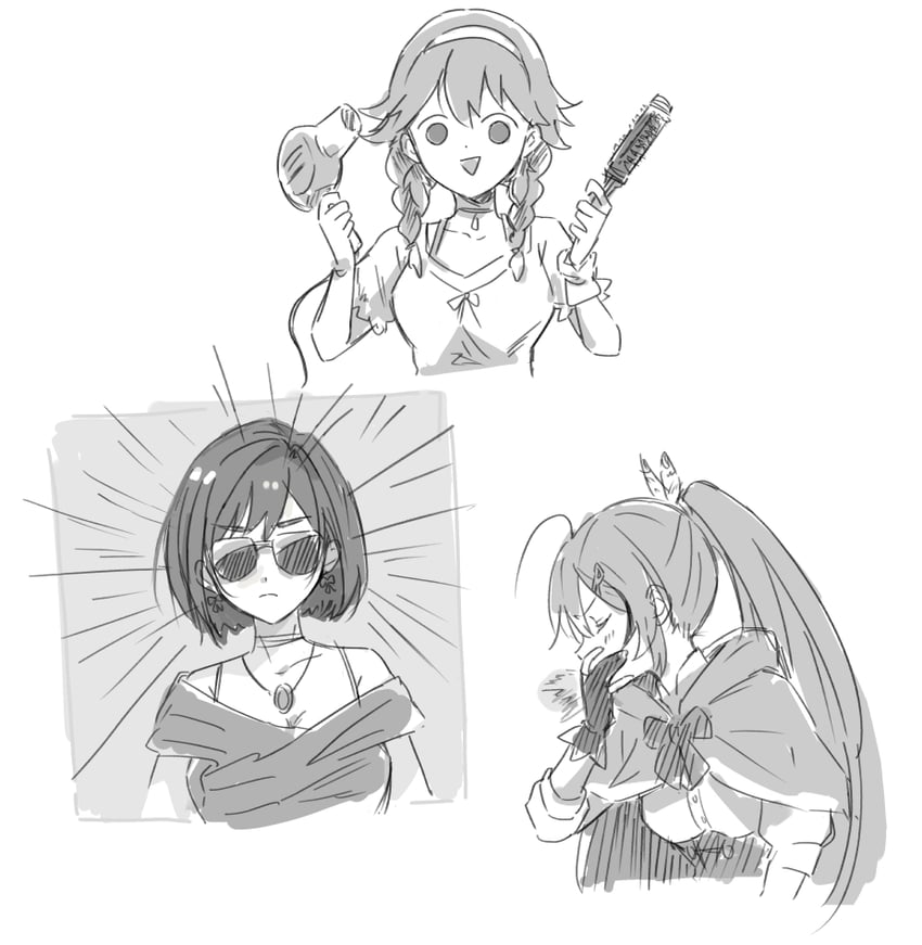 ouro kronii, nanashi mumei, and takanashi kiara (hololive and 1 more) drawn by kisuu_(oddnumberr_)
