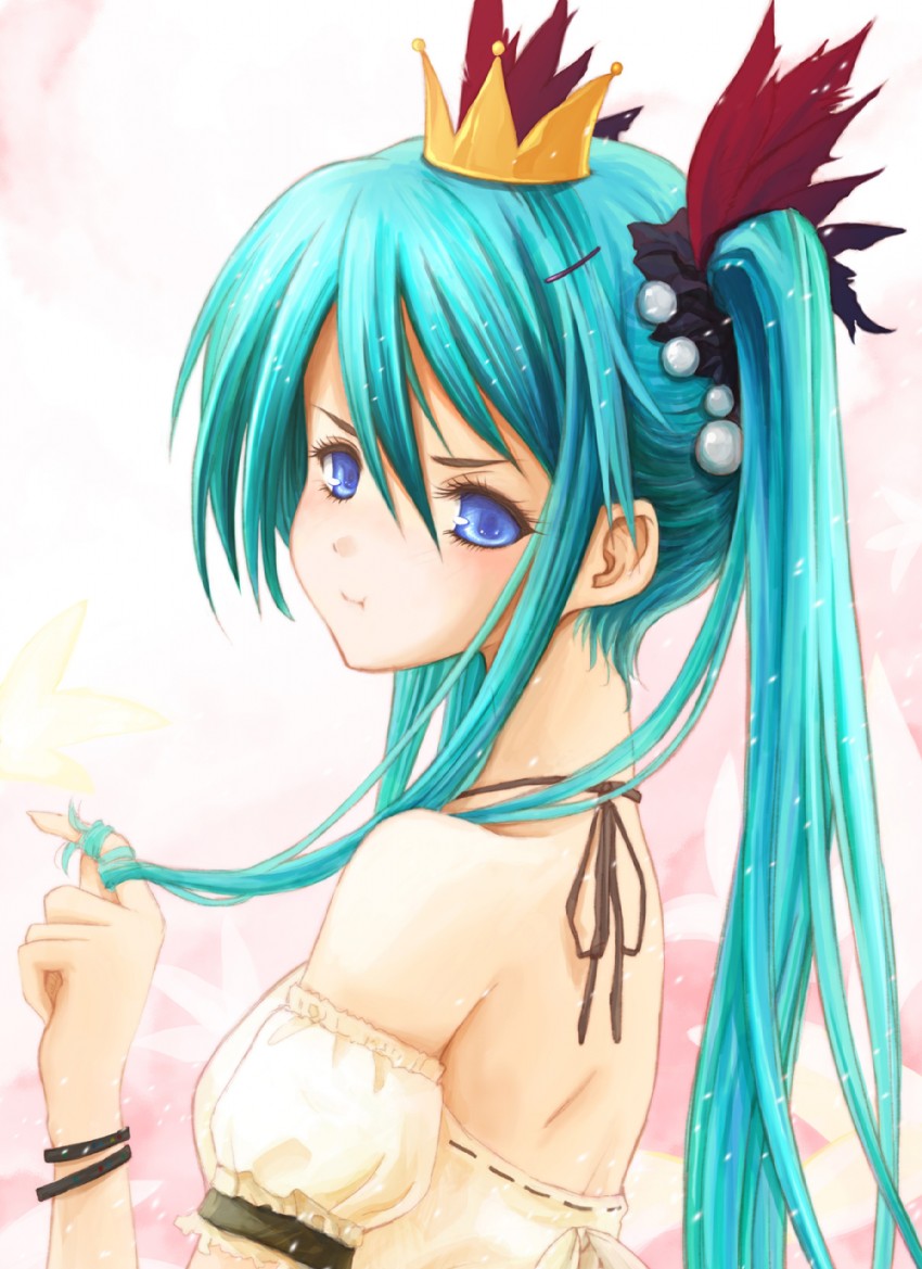 hatsune miku (vocaloid and 1 more) drawn by les