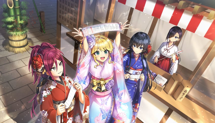 izumi kiri, kurenashi yuuri, kurose minami, and hagane otsuki (dolphin wave) drawn by ootomo_takuji