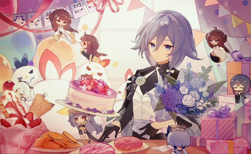 kiana kaslana, fu hua, herrscher of sentience, griseo, jingwei, and 4 more (honkai and 1 more) drawn by qiu_cheng