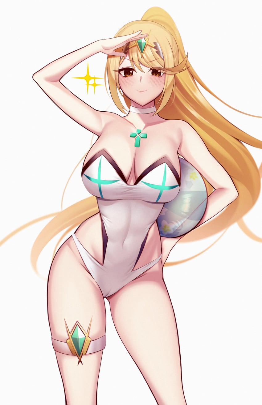 mythra (xenoblade chronicles and 1 more) drawn by psychopolis