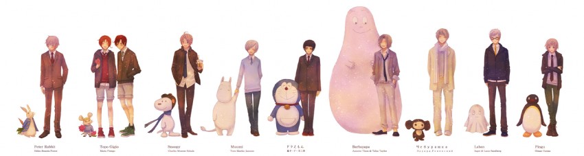 america, united kingdom, japan, russia, doraemon, and 14 more (axis powers hetalia and 10 more) drawn by kotouke