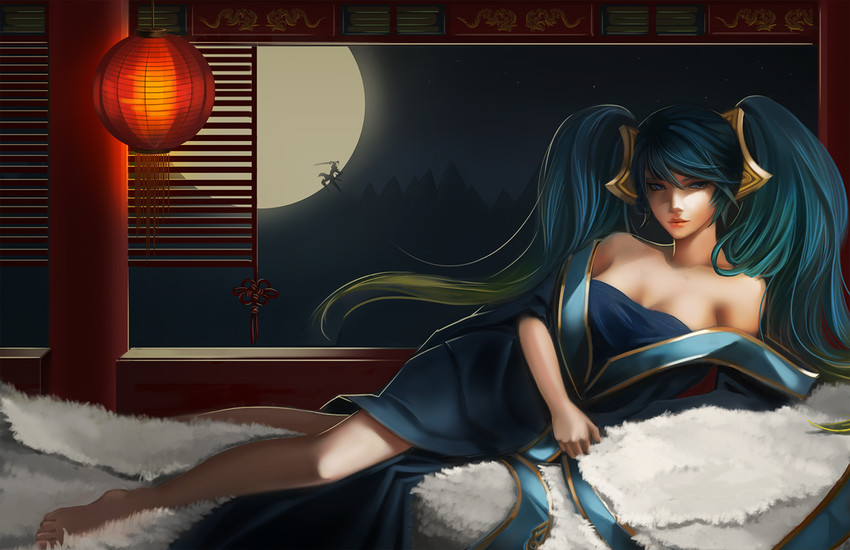 sona and master yi (league of legends) drawn by jeny_wang