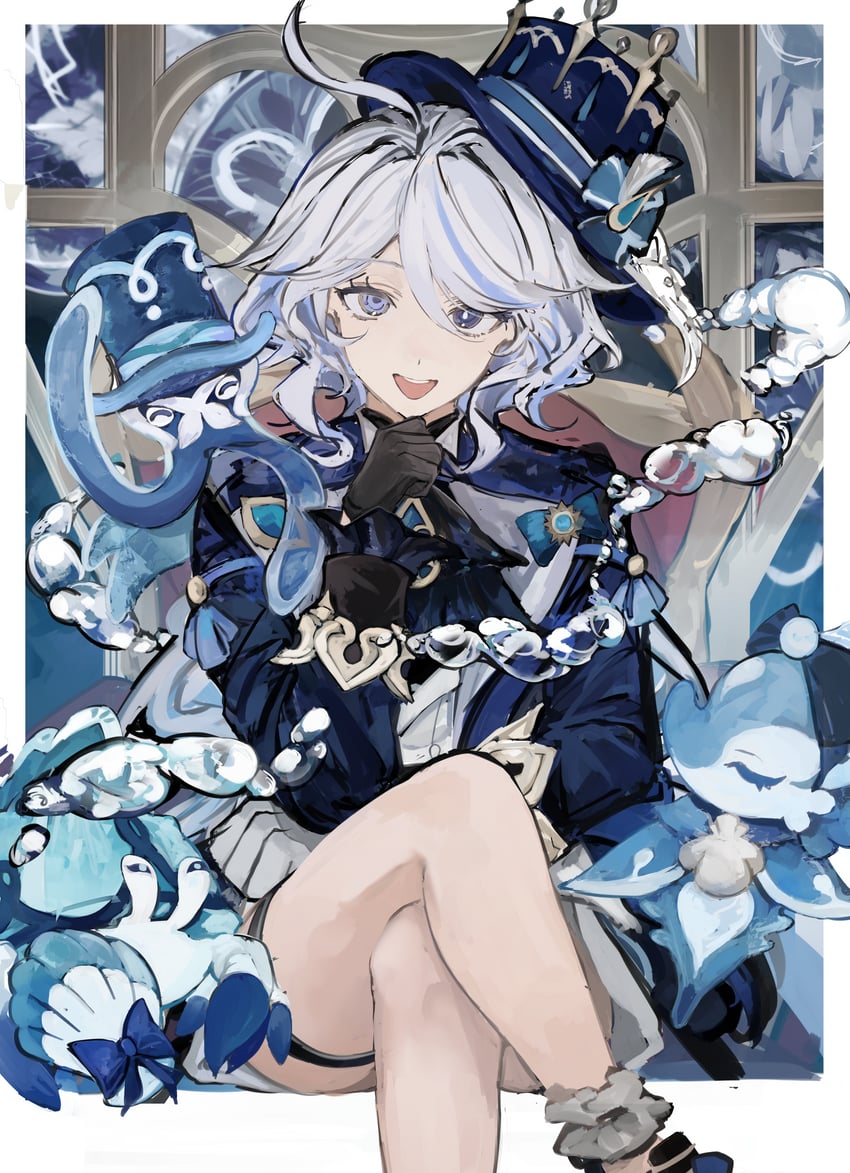 furina, surintendante chevalmarin, gentilhomme usher, and mademoiselle crabaletta (genshin impact) drawn by emiya_negi