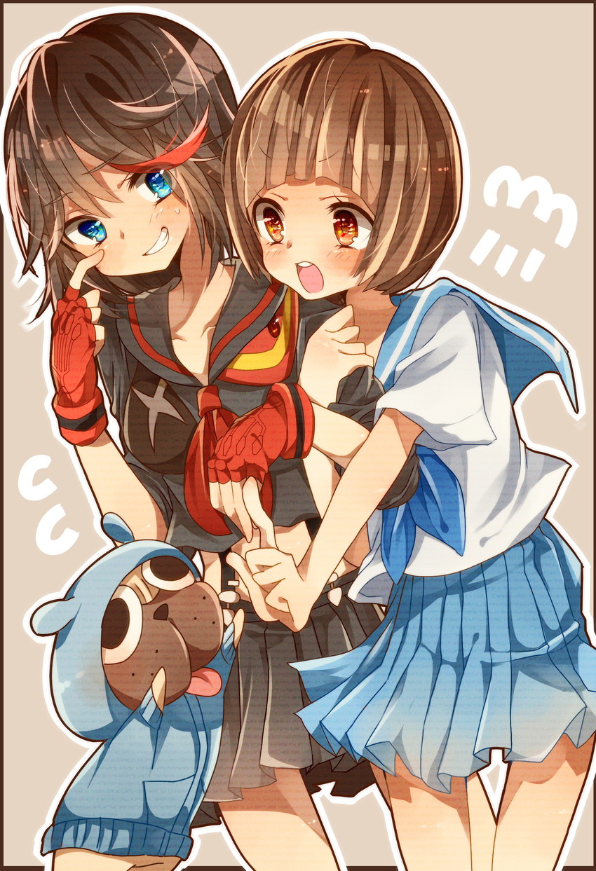 matoi ryuuko, senketsu, mankanshoku mako, and guts (kill la kill) drawn by ninonuko
