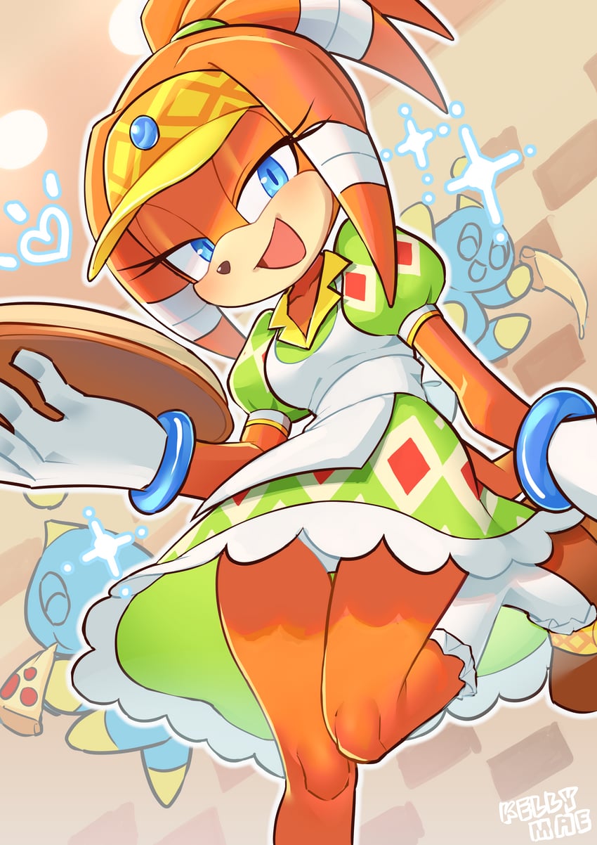 neutral chao and tikal the echidna (sonic) drawn by kellymae