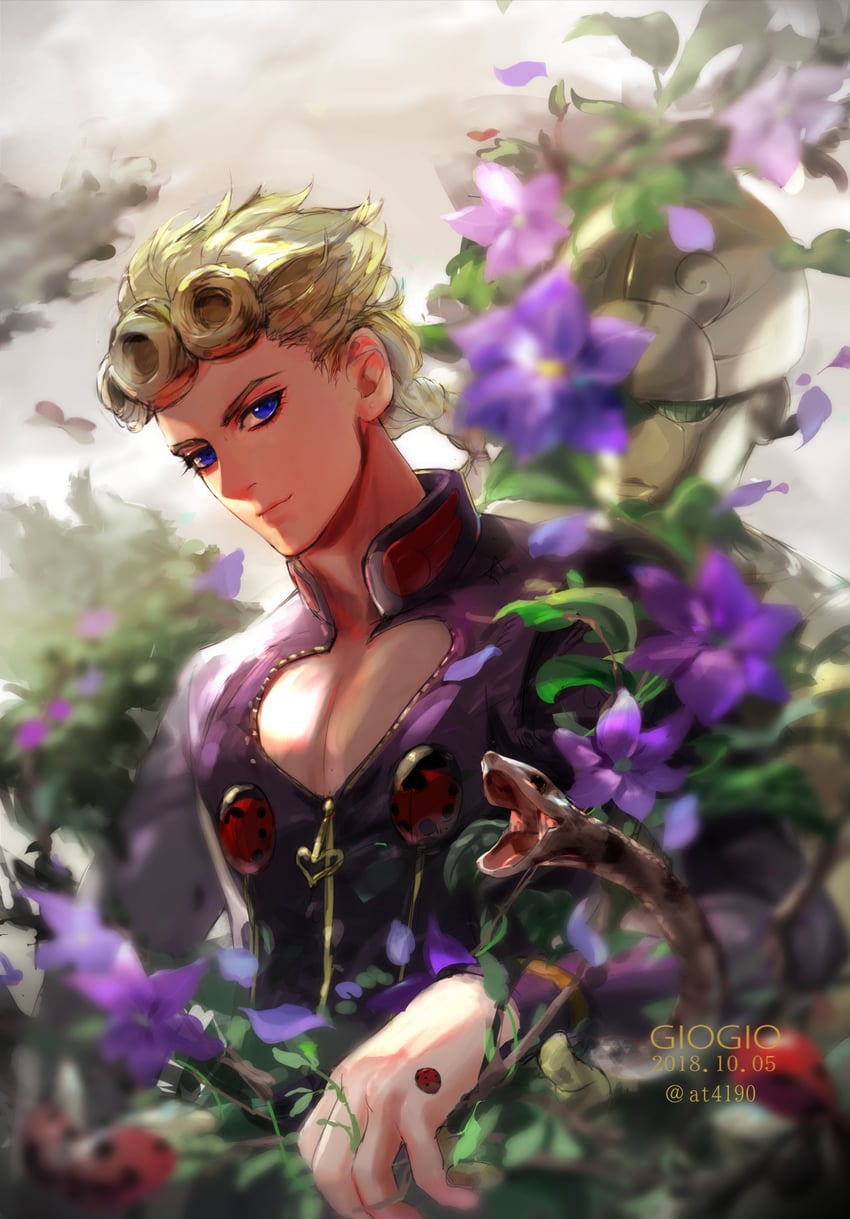 giorno giovanna (jojo no kimyou na bouken and 1 more) drawn by zouhyou_(at4190)