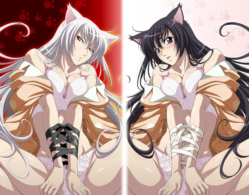 hanekawa tsubasa and black hanekawa (monogatari and 2 more) drawn by isse