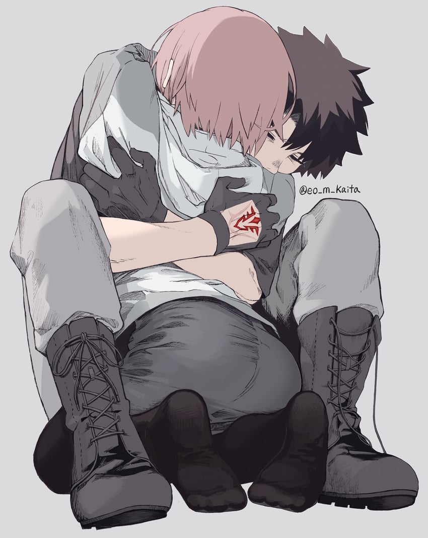 mash kyrielight and fujimaru ritsuka (fate and 1 more) drawn by kaita_(mokamilkcup)