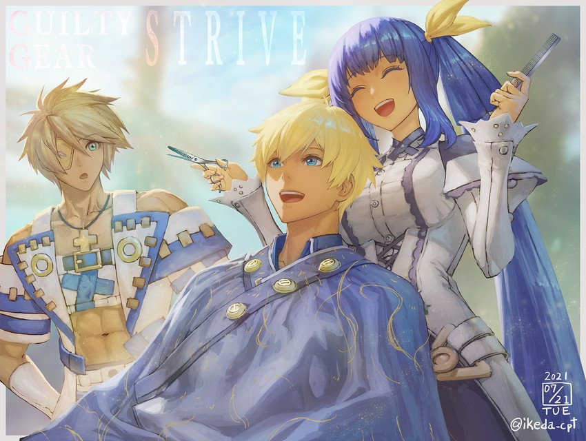 dizzy, ky kiske, and sin kiske (guilty gear and 2 more) drawn by ikeda_(cpt)