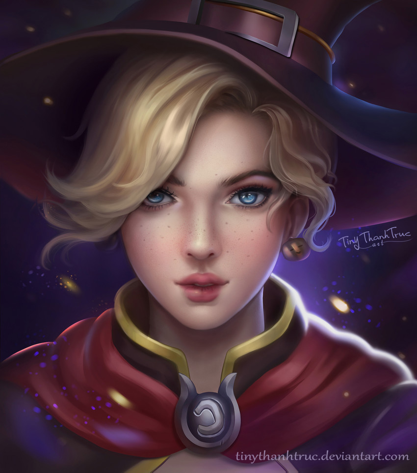 mercy and witch mercy (overwatch and 1 more) drawn by tiny_thanh_truc