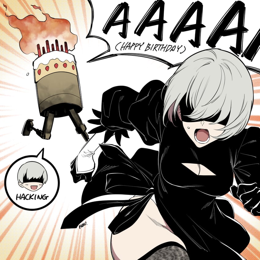 2b and 9s (nier and 1 more) drawn by f.w.zholic