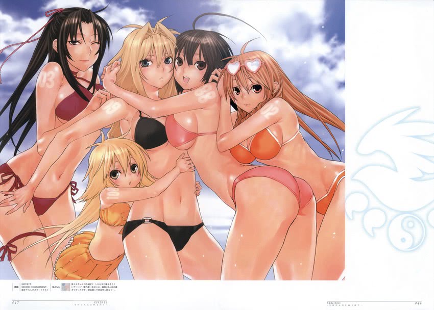 musubi, tsukiumi, kazehana, matsu, and kusano (sekirei) drawn by gokurakuin_sakurako