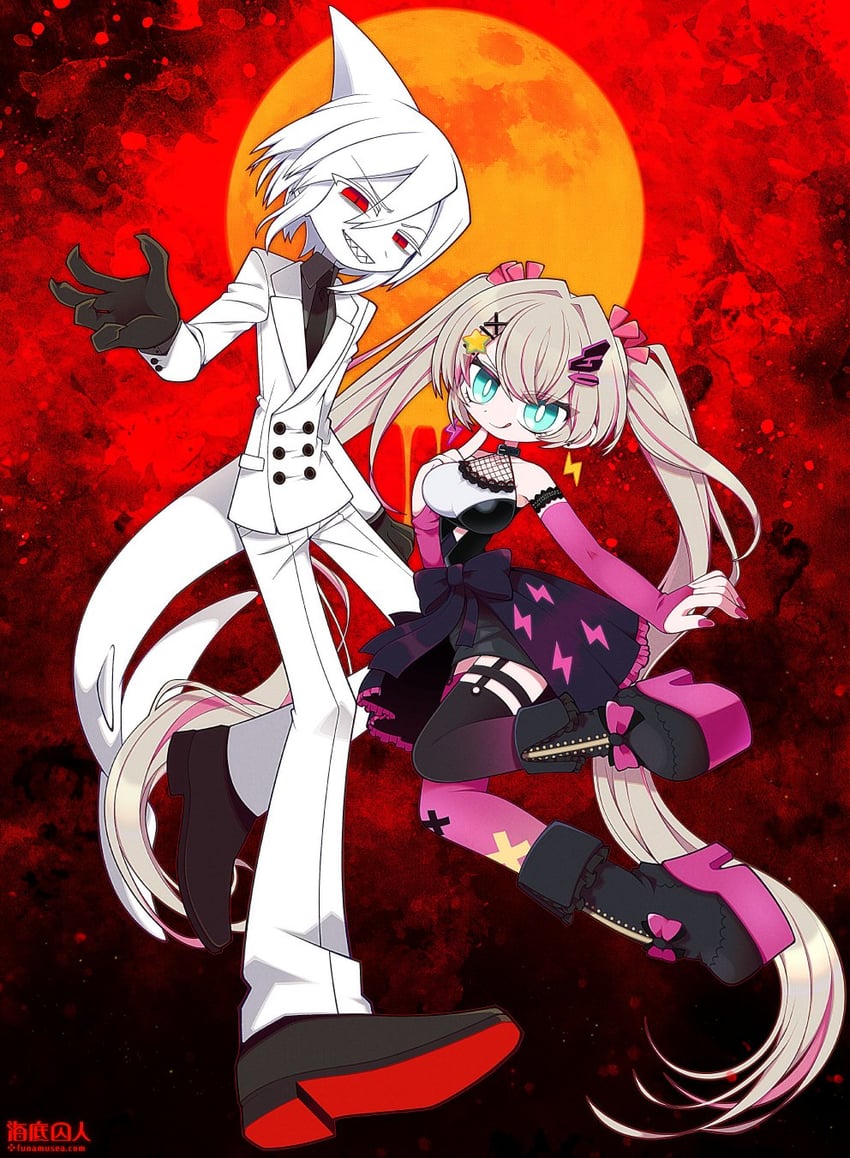 rinkou ashelia and syakesan (phase connect and 2 more) drawn by funamusea_(artist)