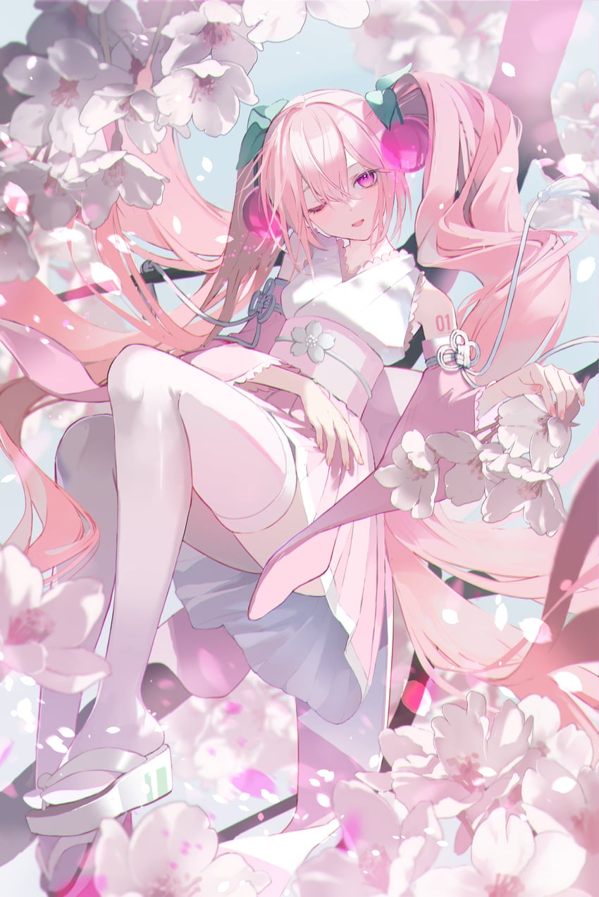 hatsune miku and sakura miku (vocaloid) drawn by koa_tcbs