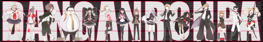 kirigiri kyoko, enoshima junko, naegi makoto, celestia ludenberg, maizono sayaka, and 12 more (danganronpa and 1 more) drawn by lari