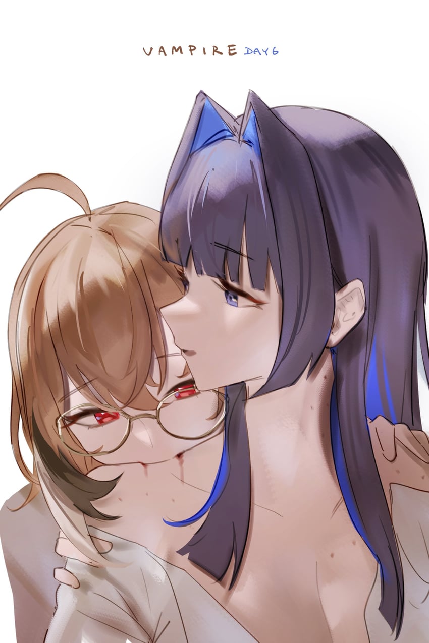 ouro kronii and nanashi mumei (hololive and 1 more) drawn by aragiken