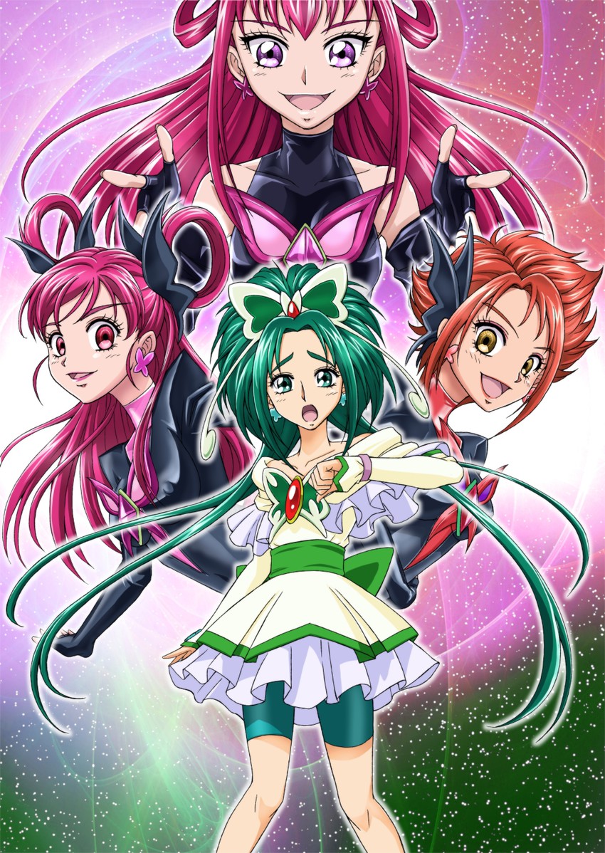 yumehara nozomi, cure dream, akimoto komachi, natsuki rin, cure mint, and 3 more (precure and 1 more) drawn by macxes