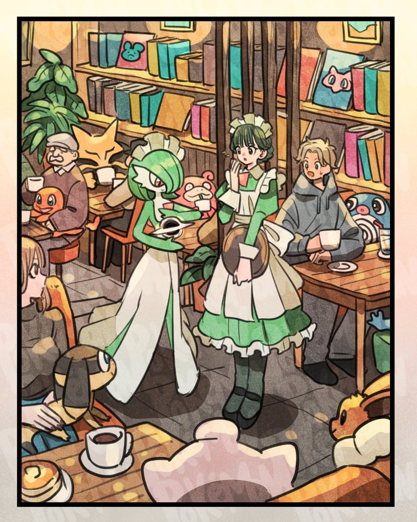 gardevoir, eevee, jigglypuff, charmander, mew, and 4 more (pokemon) drawn by takeuchi_ryousuke