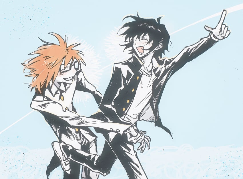 randal ivory and tsukada satoru (randal's friends) drawn by heizuo955
