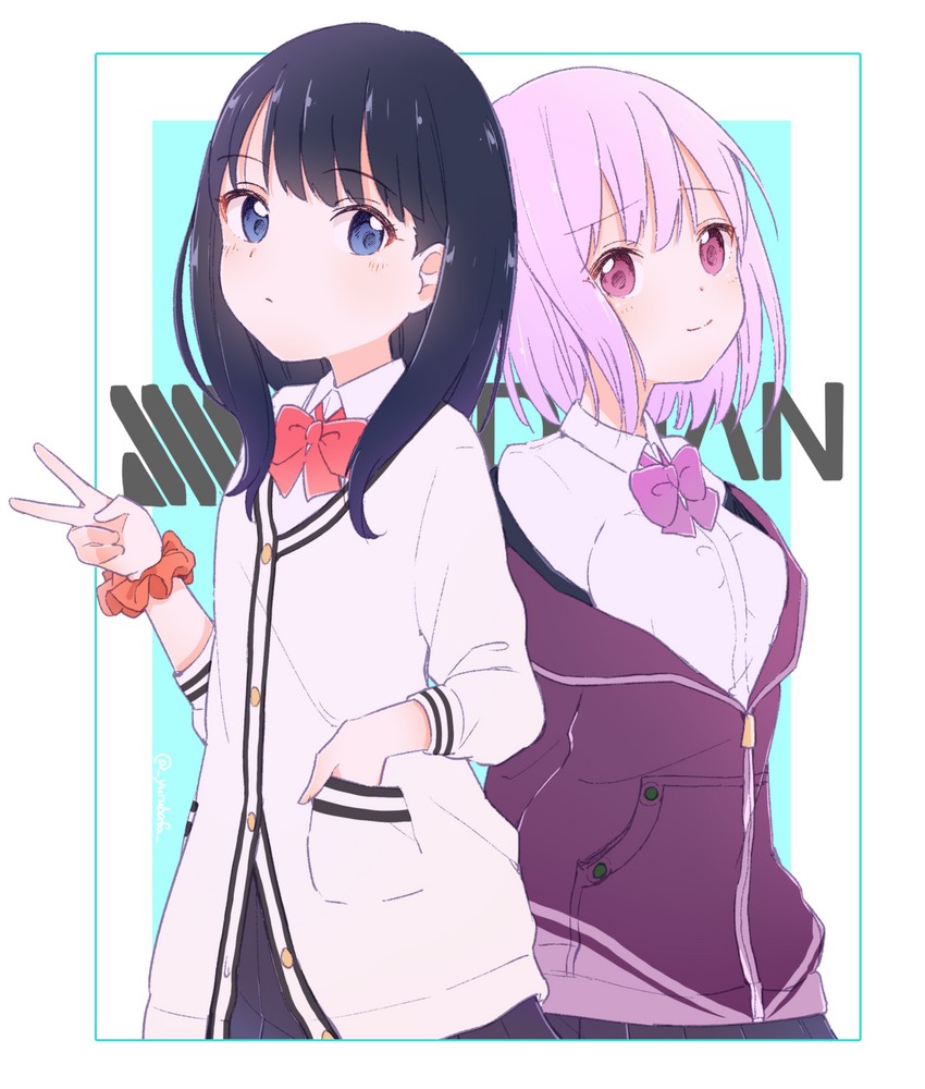 takarada rikka and shinjou akane (gridman universe and 1 more) drawn by bafarin