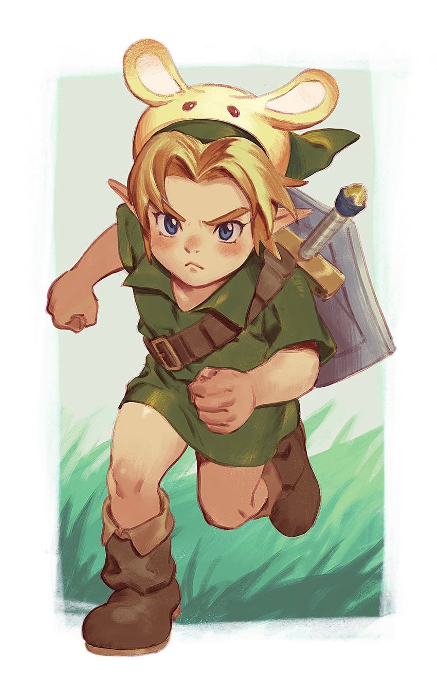 link and young link (the legend of zelda and 1 more) drawn by yone_f15
