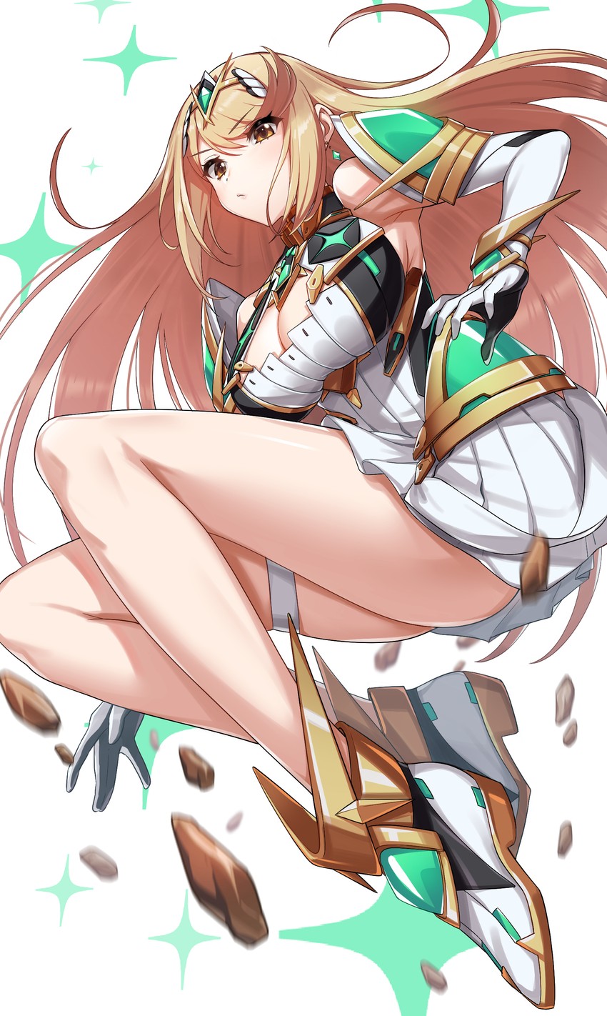 mythra (xenoblade chronicles and 1 more) drawn by green322