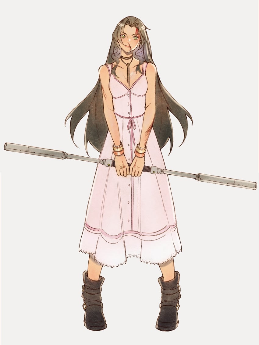 aerith gainsborough (final fantasy and 2 more) drawn by mmariesr