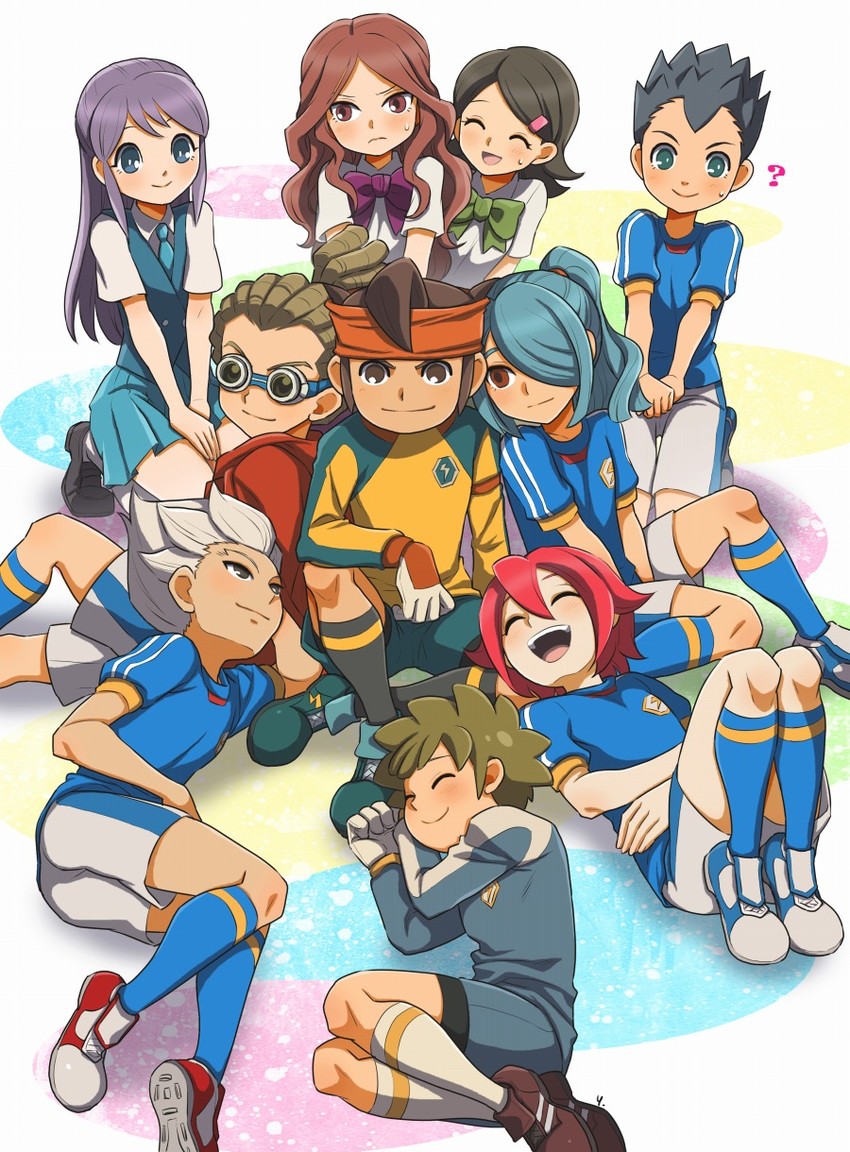 kazemaru ichirouta, endou mamoru, kiyama hiroto, kidou yuuto, gouenji shuuya, and 5 more (inazuma eleven) drawn by hato_niku