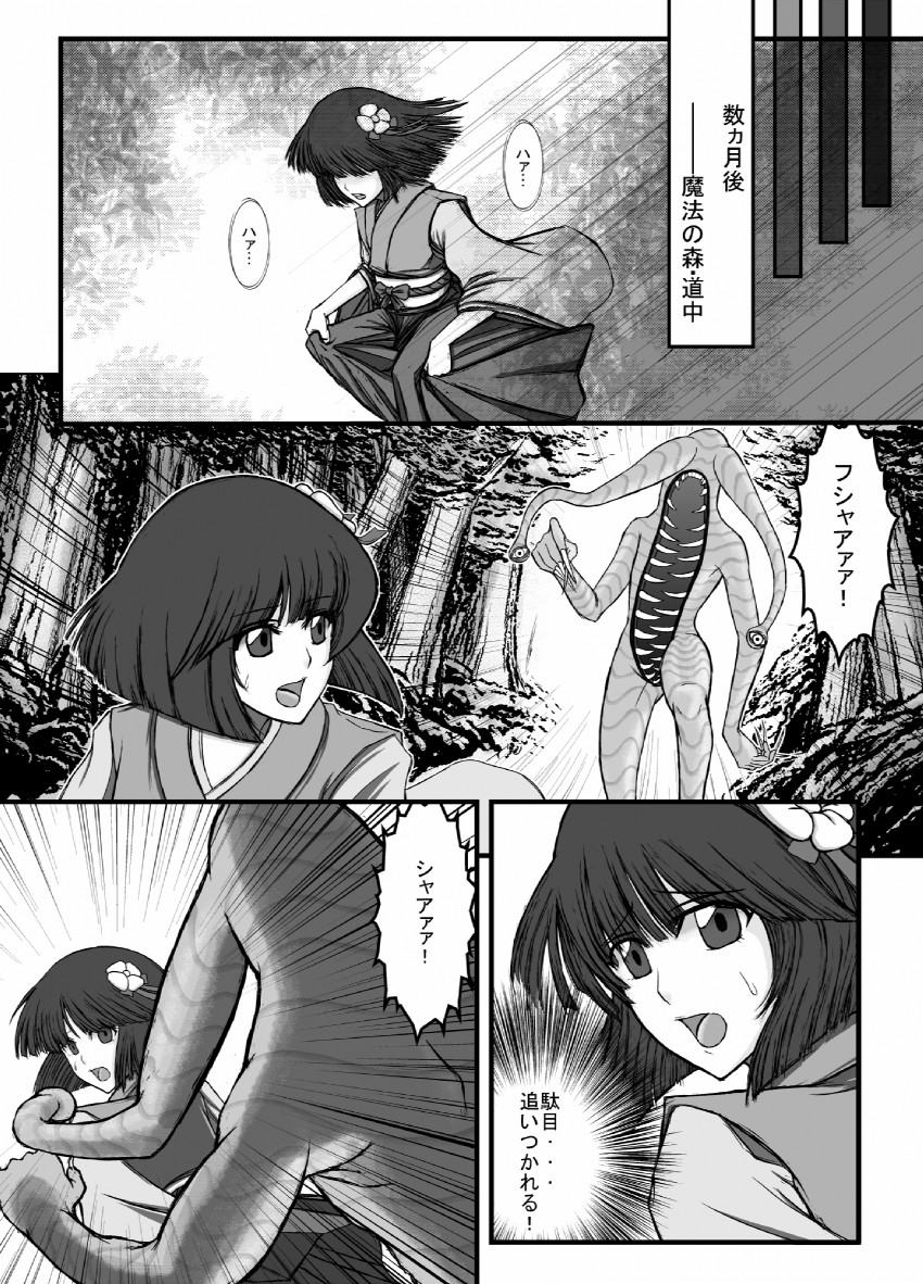 hieda no akyuu and pisaca (touhou and 1 more) drawn by naka-san
