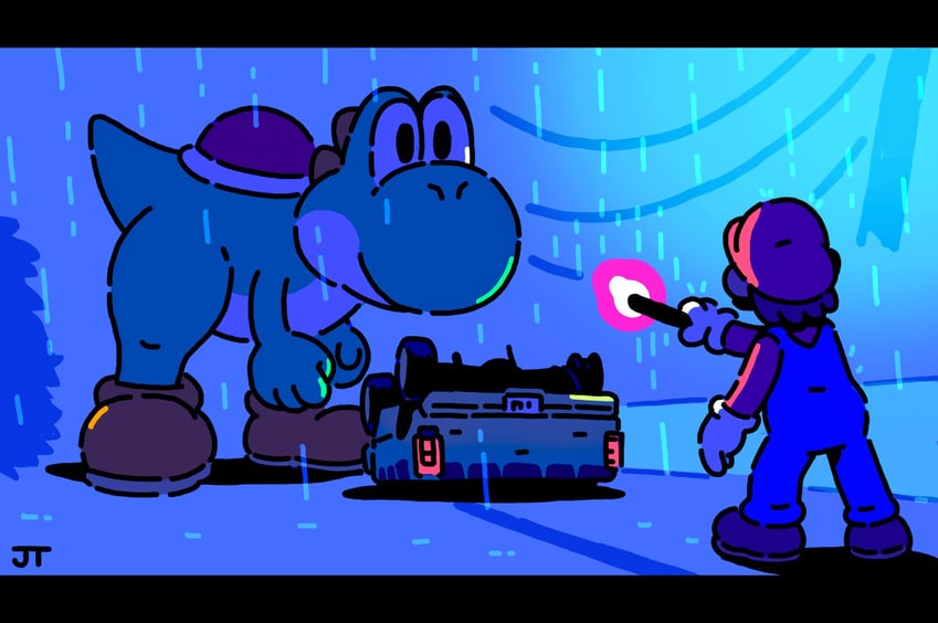 mario and yoshi (mario and 1 more) drawn by james_turner