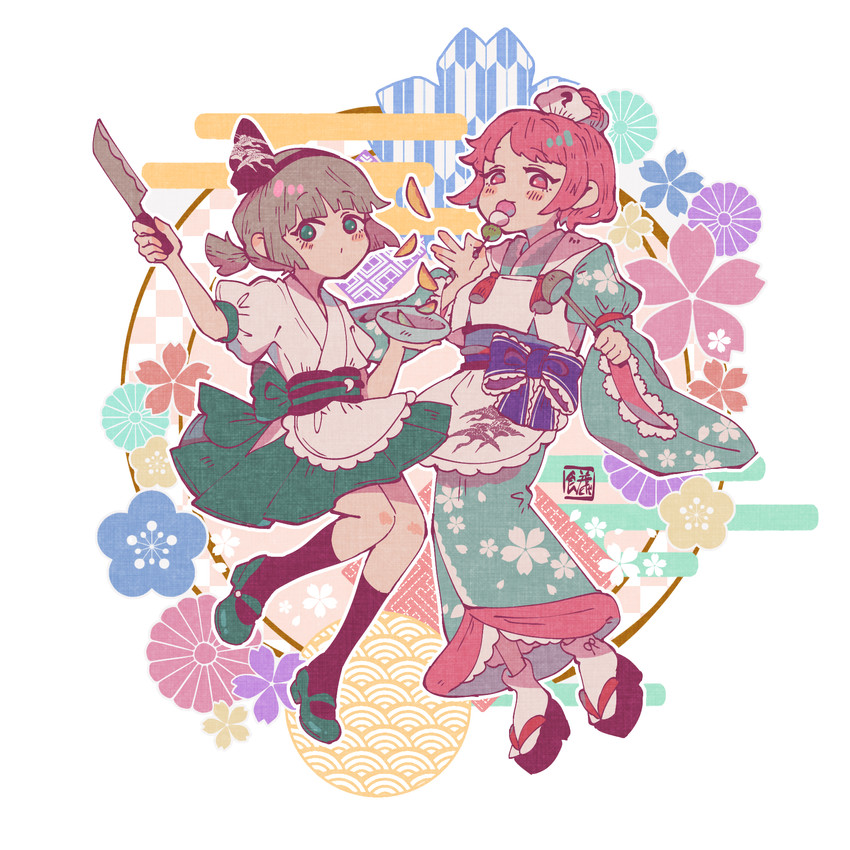 konpaku youmu and saigyouji yuyuko (touhou) drawn by sokura_(mochichitose)