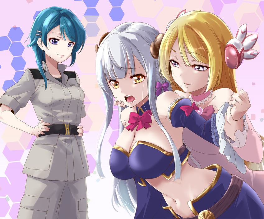 yoshida yuuko, chiyoda momo, kon kanaho, miyagawa takane, and aizawa kazuha (gundam and 2 more) drawn by urutsu_sahari