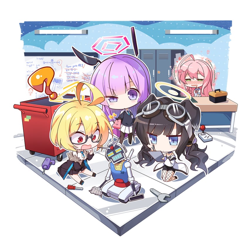hanako, hibiki, kotori, utaha, and avant garde (blue archive) drawn by subaru_(794829485)