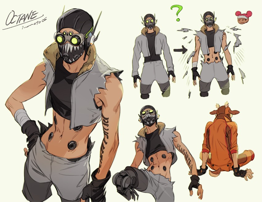 octane, lifeline, and dasher octane (apex legends) drawn by iwamoto_zerogo