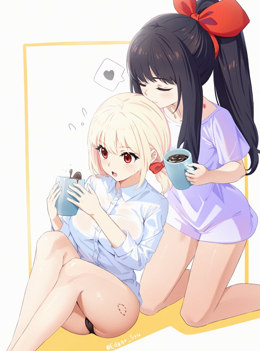 nishikigi chisato and inoue takina (lycoris recoil) drawn by edgar_syu